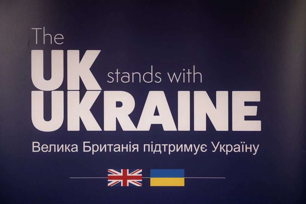 The UK stands for Ukraine. Banner