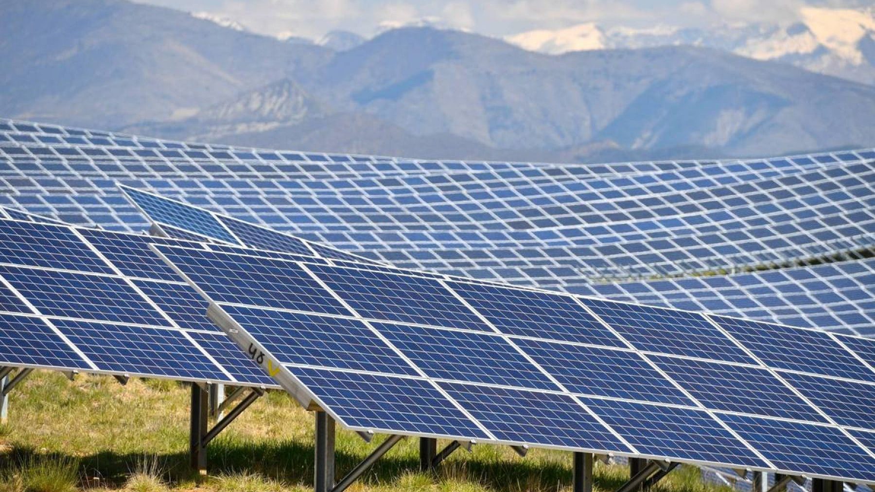 Solar panels in the mountains