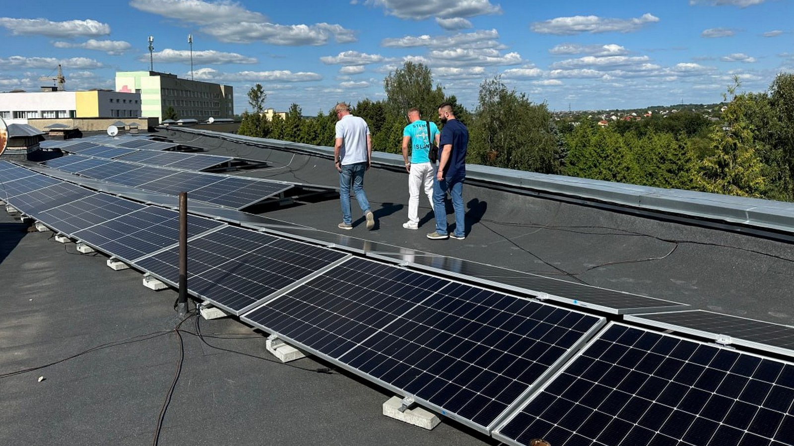 SPP on the roof of a hospital in Truskavets