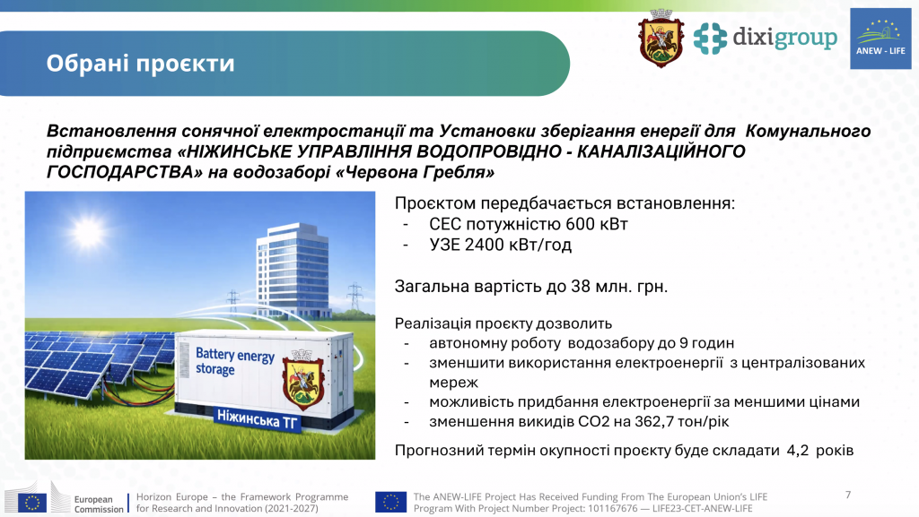 У Ніжині обговорили енергетичні рішення для водоканалу та міської стоматологічної поліклініки в межах ANEW-LIFE